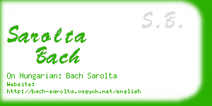 sarolta bach business card